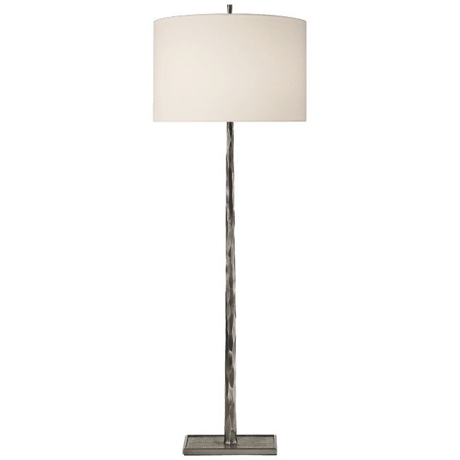 Lyric Branch Floor Lamp in Pewter with Linen Shade