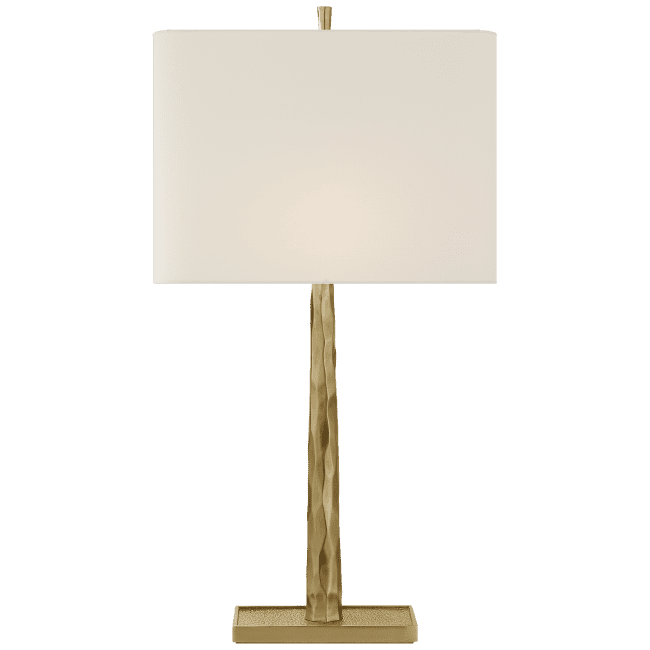 Lyric Branch Table Lamp in Soft Brass with Linen Shade