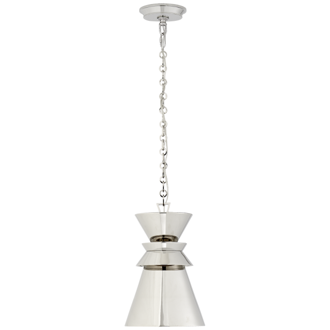 Alborg Small Stacked Pendant in Polished Nickel with Polished Nickel Shade