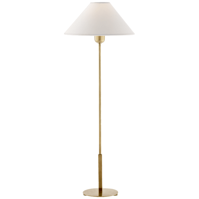 Hackney Buffet Lamp in Hand-Rubbed Antique Brass with Natural Paper Shade