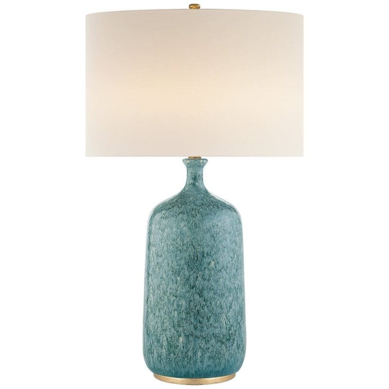 Culloden Table Lamp in Bone Craquelure with Linen Shade