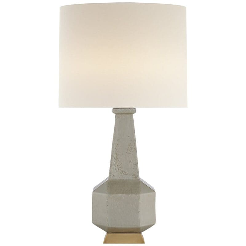 Babette Table Lamp in Chalk Burnt Gold with Linen Shade