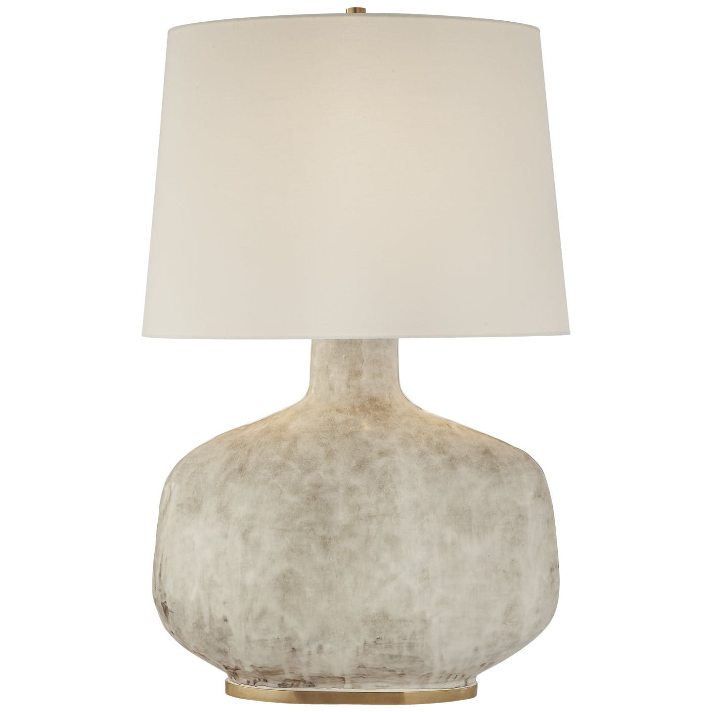 Beton Large Table Lamp in Antiqued White Ceramic with Linen Shade 1 Beton Large Table Lamp