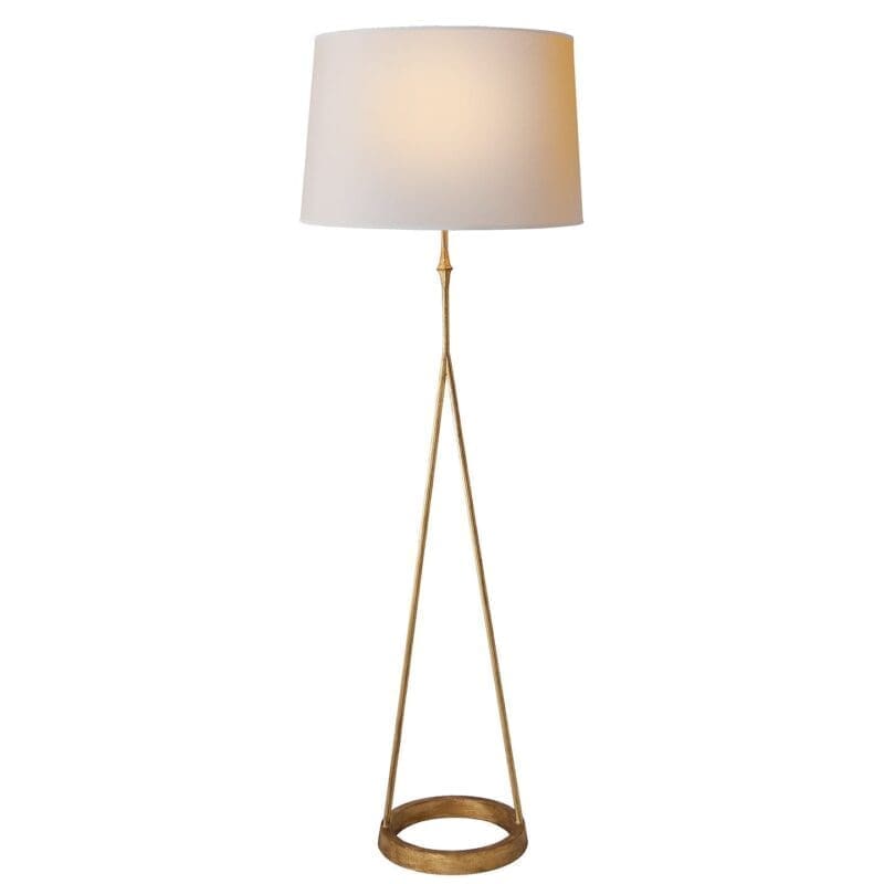 Dauphine Floor Lamp in Aged Iron with Natural Paper Shade