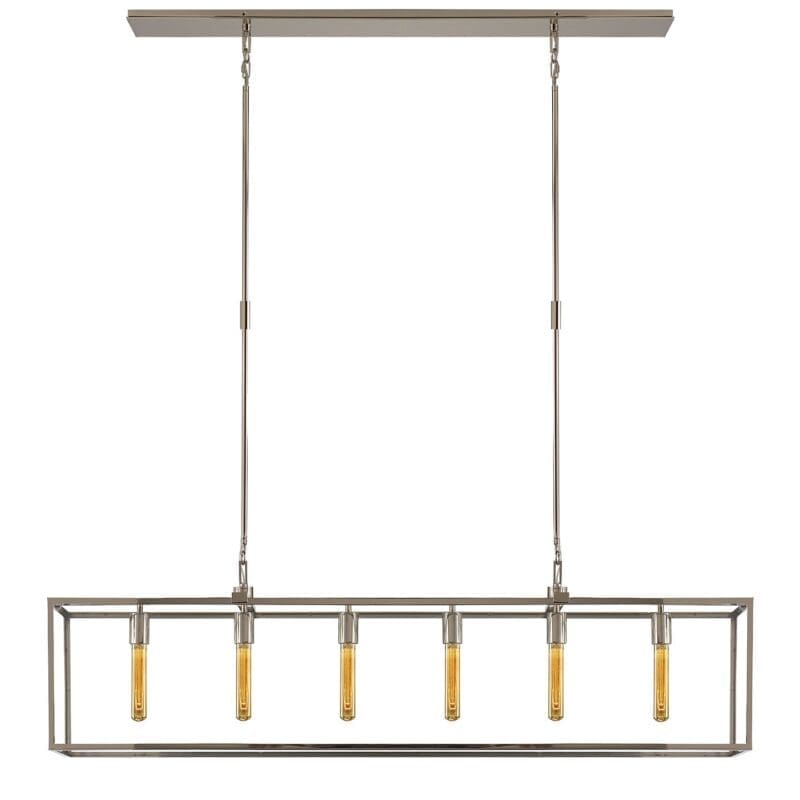 Belden Linear Pendant in Polished Nickel with Clear Glass