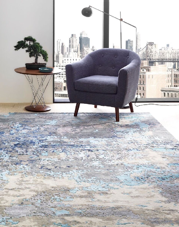 Abstract Blue / Grey rug