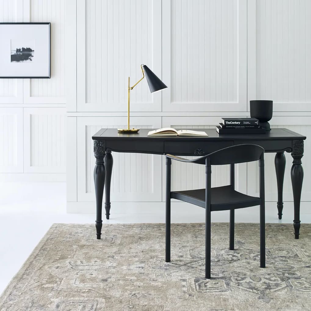 VCS_ARN_ARN3010HABBLK_R1_ON Clemente Table Lamp in Hand-Rubbed Antique Brass with White