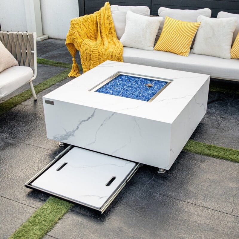 Bianco Fire Table - Avenue Design high end outdoor furniture in Montreal