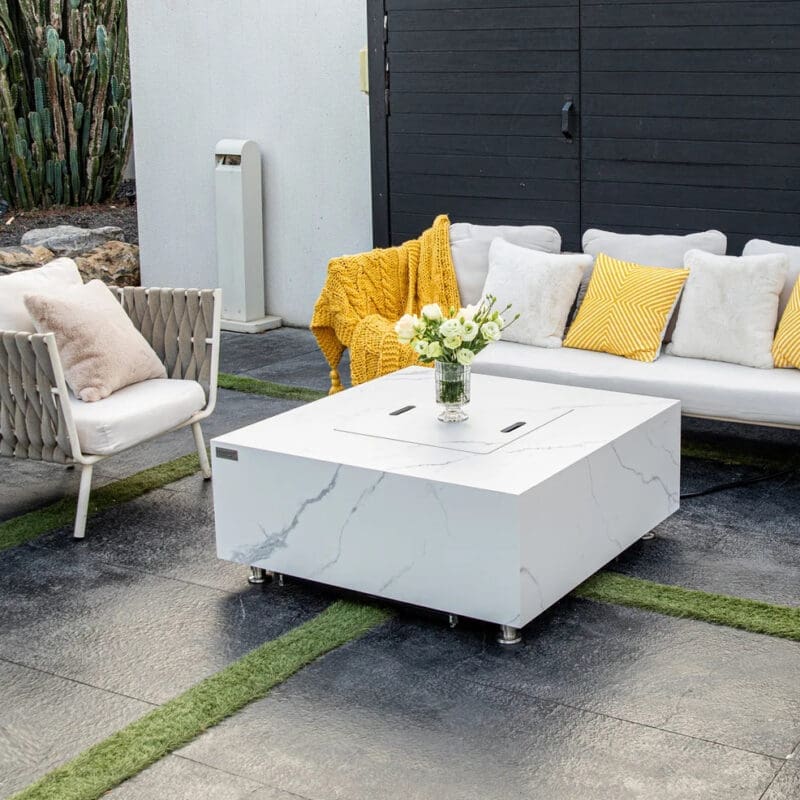 Bianco Fire Table - Avenue Design high end outdoor furniture in Montreal