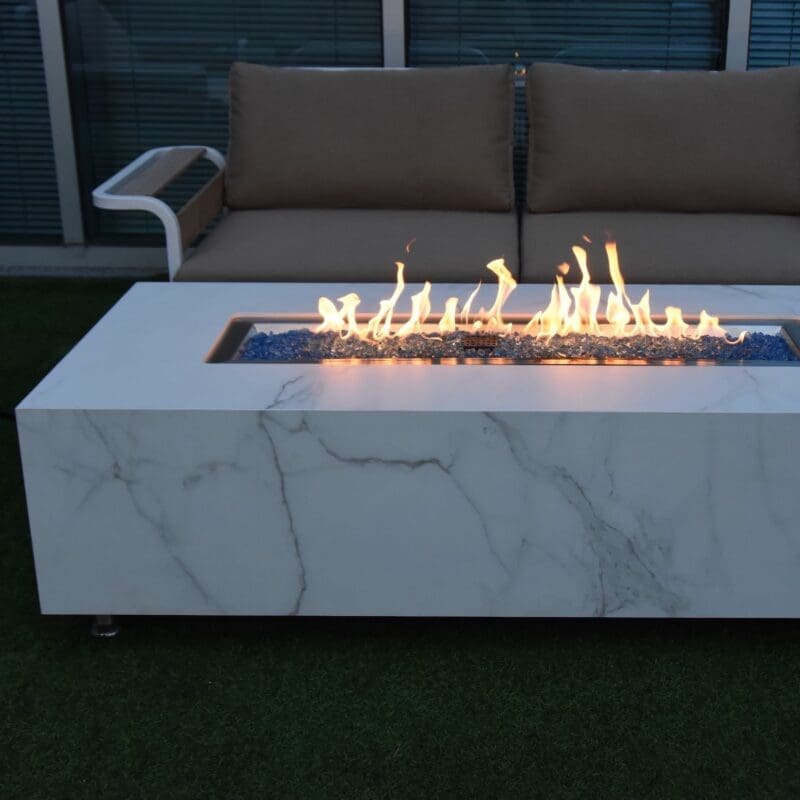 Carrara Fire Table - Avenue Design high end outdoor furniture in Montreal